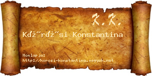 Kőrösi Konstantina névjegykártya